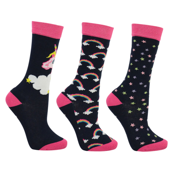 Little Rider Kids/Childrens Little Unicorn Socks (3 Par) 8-12 Multicoloured 8-12 Child UK