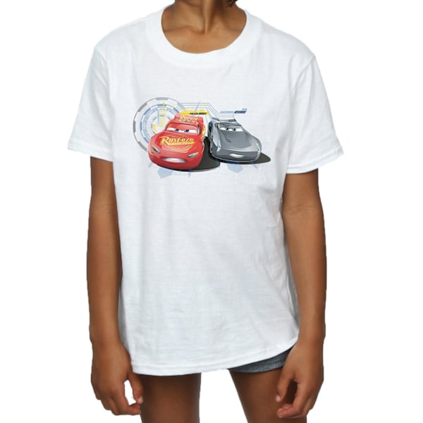 Disney Girls Cars Lightning Vs Storm Bomull T-shirt 12-13 år White 12-13 Years