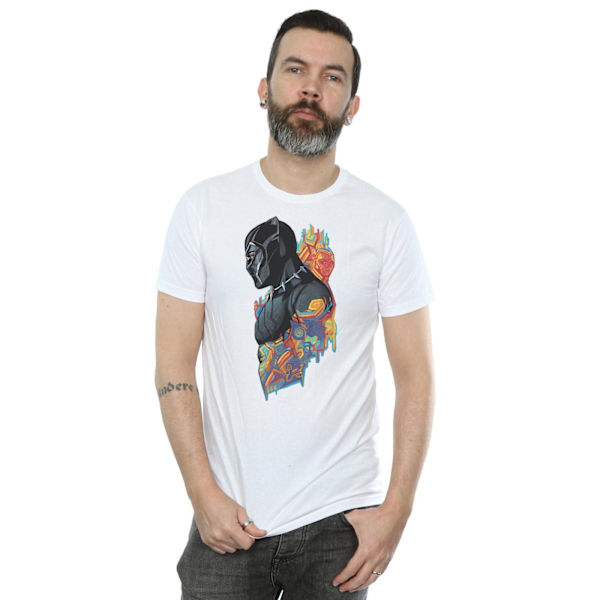 Marvel Herr Svart Panter Profil T-shirt M Vit White M
