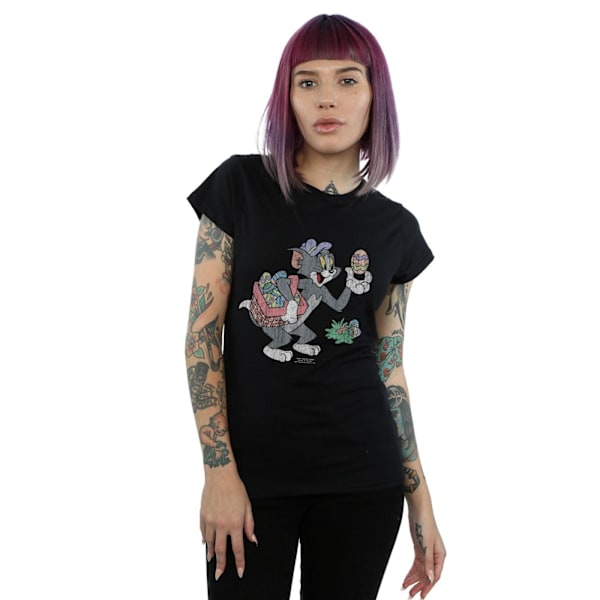 Tom And Jerry Dam/Kvinnor Äggjakt Bomull T-shirt M Svart Black M