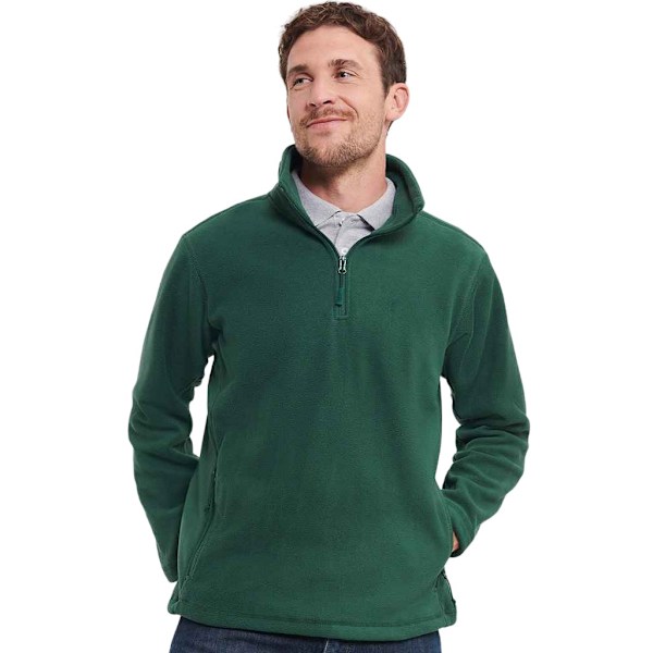 Russell Herr Zip Neck Outdoor Fleece Top S Flaskegrön Bottle Green S