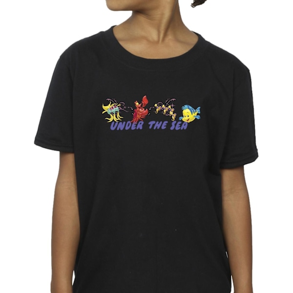 Disney Girls The Little Mermaid Under The Sea Bomull T-shirt 7- Black 7-8 Years