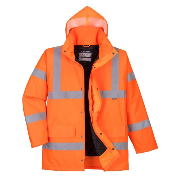 Portwest Mens Hi-Vis Safety Traffic Jacket XS Orange Orange XS