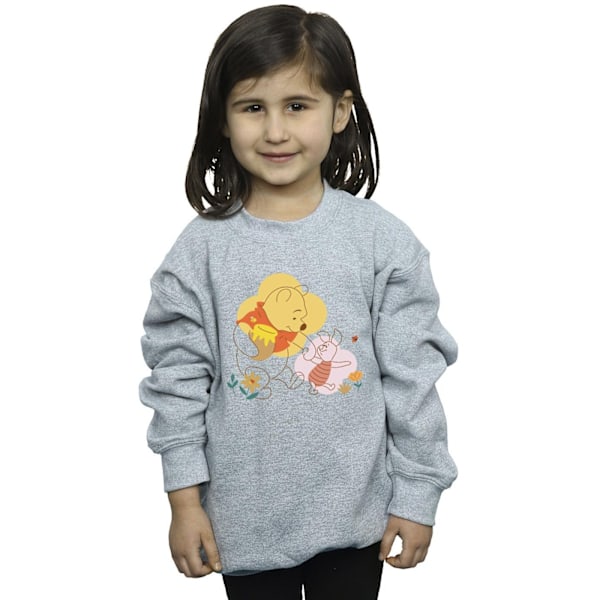 Disney Girls Winnie The Pooh Piglet Sweatshirt 12-13 år Spor Sports Grey 12-13 Years