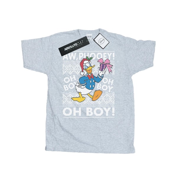 Disney Mens Donald Duck Christmas Fair Isle T-Shirt XXL Sports Sports Grey XXL
