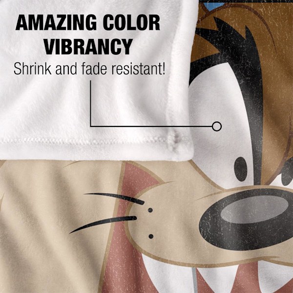 Looney Tunes Inramad Taz Filt One Size Flerfärgad Multicoloured One Size