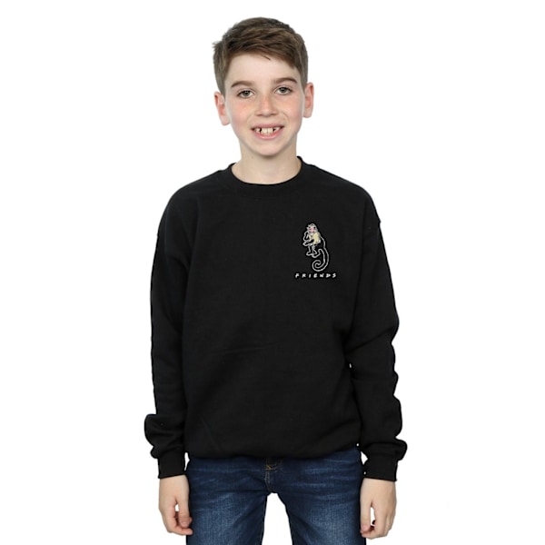 Friends Boys Marcel Brösttryck Sweatshirt 5-6 år Svart Black 5-6 Years