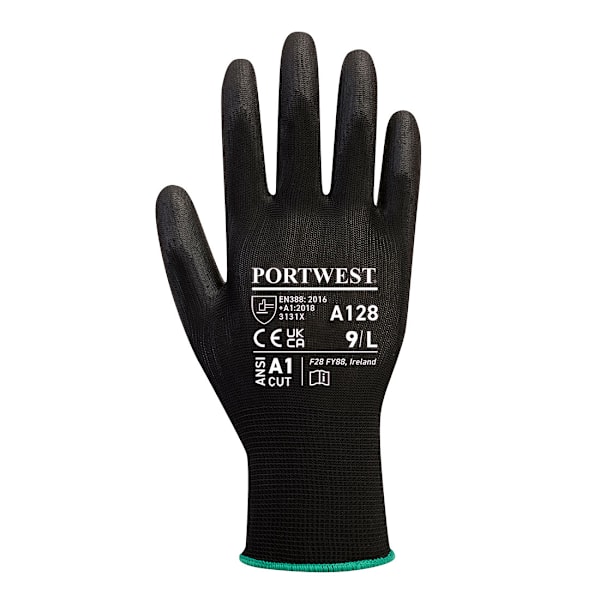 Portwest Unisex Adult A128 PU Palm Grip Gloves M Svart Black M