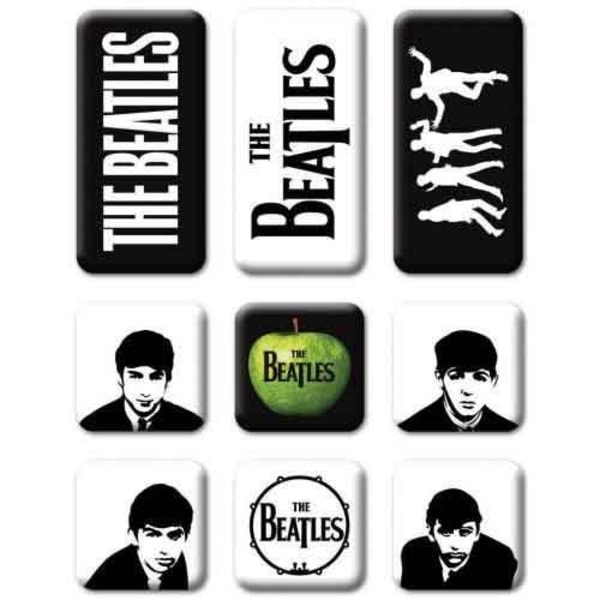 The Beatles Classic Icons Kylskåpsmagnet Set (Förpackning med 9) White/Black One Size