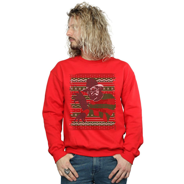 A Nightmare On Elm Street Herr Jul Fair Isle Sweatshirt S Red S