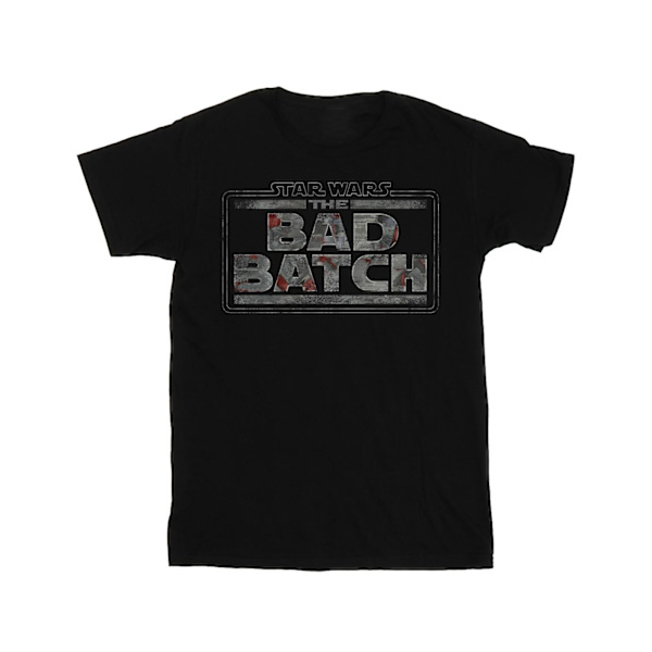 Star Wars Dam/Damer The Bad Batch Texturlogotyp Bomullspojkvän T-shirt Black 4XL