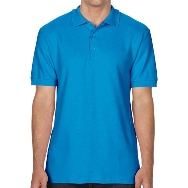 Gildan Herr Dubbel Piqué Poloshirt XL Safirblå Sapphire Blue XL
