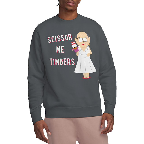 South Park Unisex Vuxen Scissor Me Timbers Sweatshirt L Charcoa Charcoal L