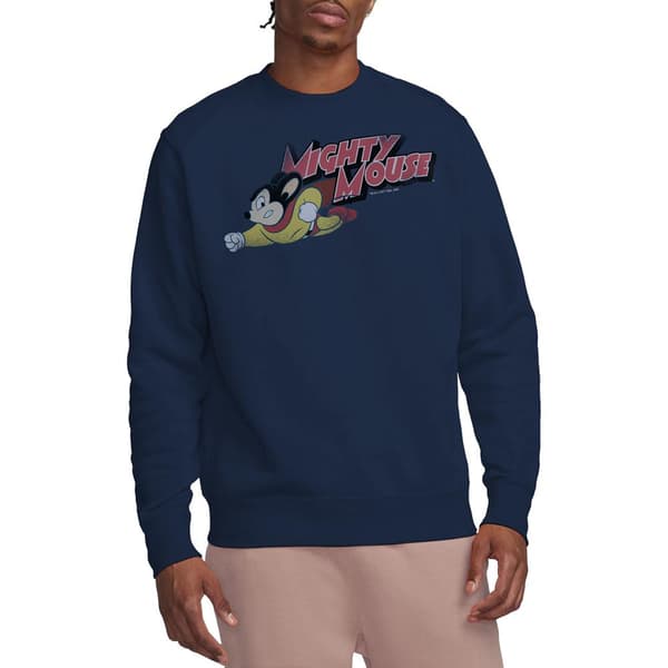Mighty Mouse Unisex Vuxen Mighty Retro Sweatshirt L Marinblå Navy L