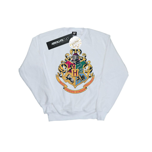 Harry Potter Herr Hogwarts Crest Guld Bläck Sweatshirt 4XL Vit White 4XL