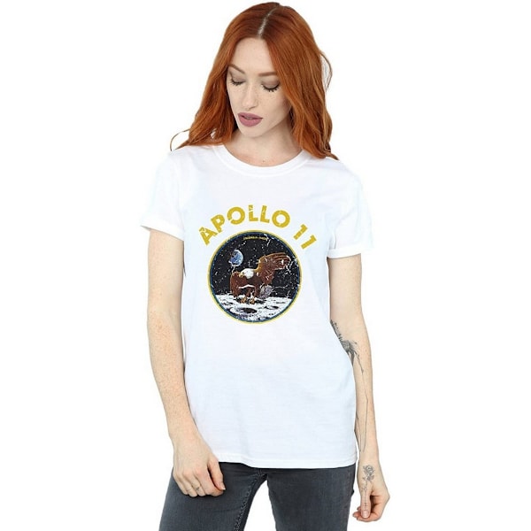 NASA Dam/Damer Classic Apollo 11 Bomull Boyfriend T-Shirt X White XXL