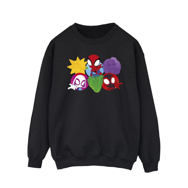 Marvel Mens Spidey And His Amazing Friends Faces Sweatshirt MB Black M
