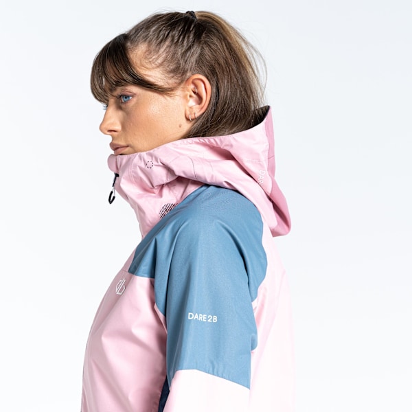 Dare 2B Dam/Kvinnor Checkpoint III Återvunnen Vattentät Jacka Powder Pink/Mesa Rose 16 UK