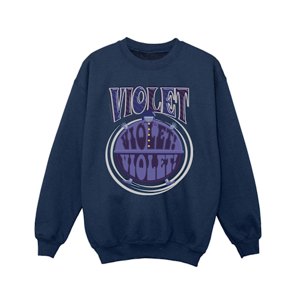 Willy Wonka Girls Violet Turning Violet Sweatshirt 5-6 år Marinblå Navy Blue 5-6 Years