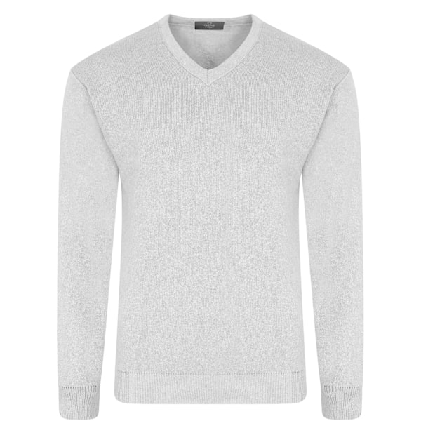 CastlePoint Stickad V-ringad Tröja för Män S Ljusgrå Light Grey S