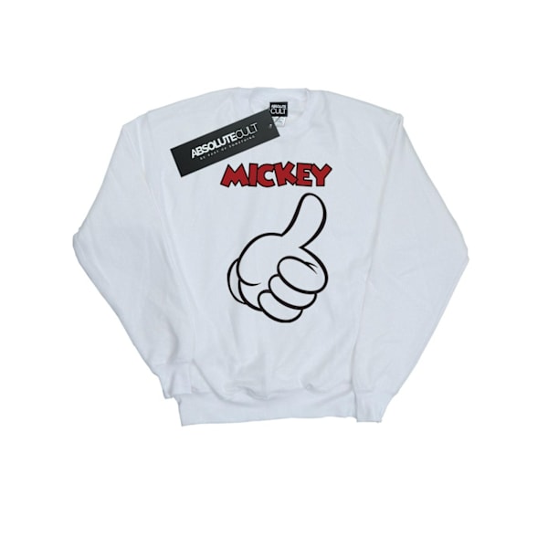 Disney Herr Mickey Mouse Tummen Upp Sweatshirt M Vit White M