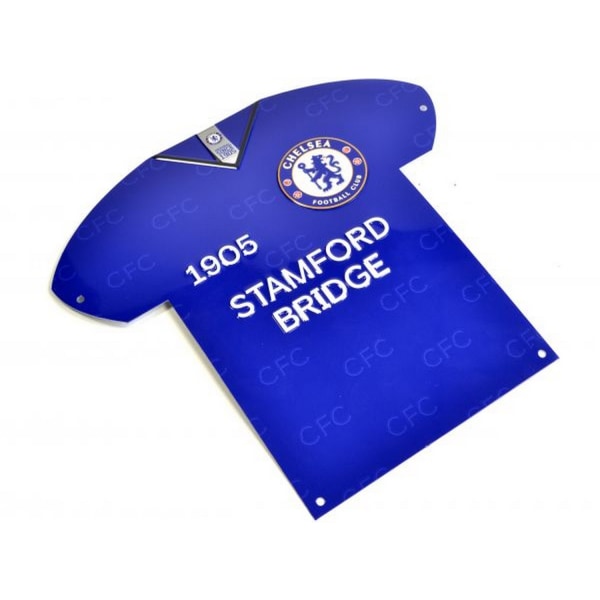 Chelsea FC tröja formad metallskylt One Size Blå Blue One Size