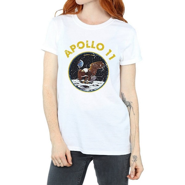 NASA Dam/Damer Classic Apollo 11 Bomull Boyfriend T-Shirt X White XL