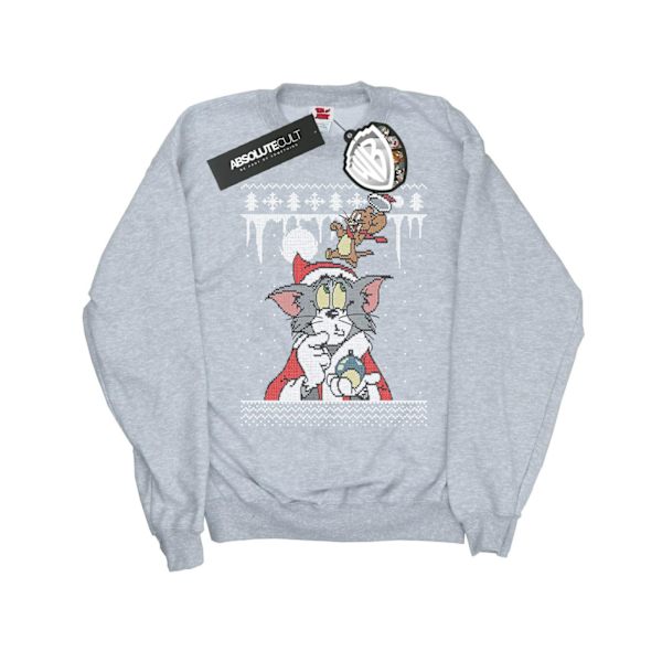 Tom And Jerry Pojkar Jul Fair Isle Sweatshirt 7-8 År Spo Sports Grey 7-8 Years