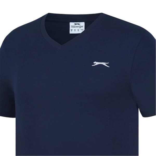 Slazenger Herr Broderad Logotyp Bomulls T-shirt L Marinblå Navy L