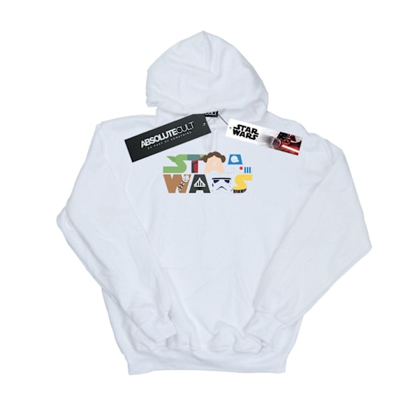 Star Wars Herr Character Logo Hoodie 5XL Vit White 5XL