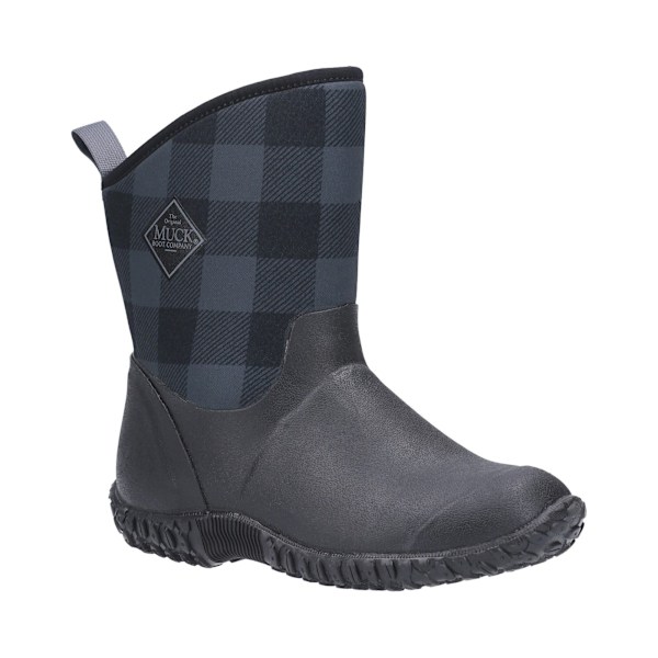 Muck Boots Womens/Ladies Muckster II Mid Wellington 8 UK Svart/ Black/Grey Plaid 8 UK