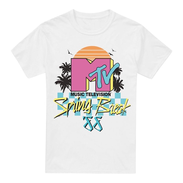 MTV Herr Spring Break Checkerboard T-Shirt L Vit White L