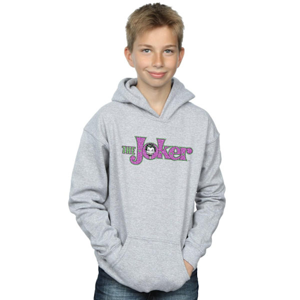 DC Comics Boys The Joker Crackle Logo Hoodie 7-8 år Sports G Sports Grey 7-8 Years