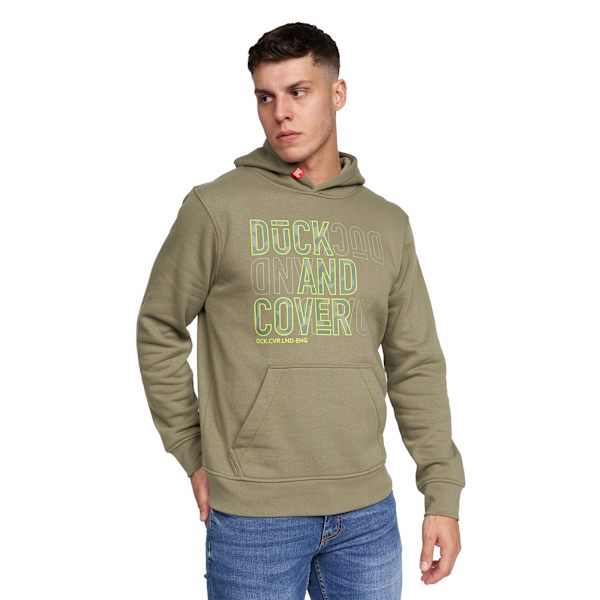 Duck and Cover Mens Pecklar Hoodie S Olive Olive S