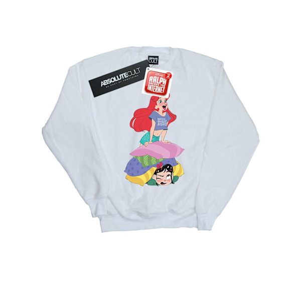 Disney Dam/Kvinnor Wreck It Ralph Ariel Och Vanellope Sweatshirt White XL