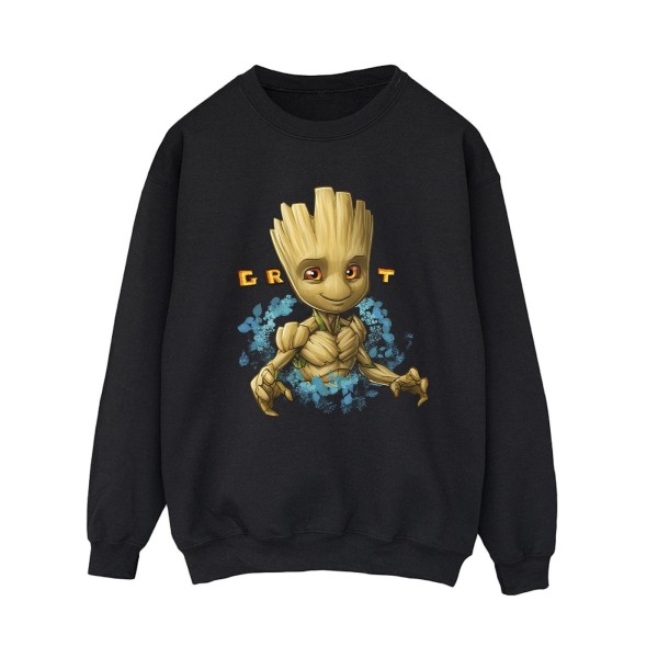 Guardians Of The Galaxy Dam/Ladies Groot Flowers Sweatshirt Black L