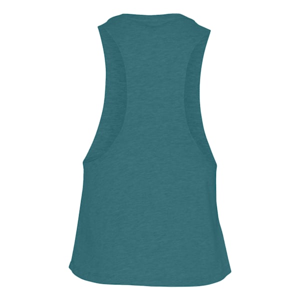 Bella Dam/Kvinnor Racer Back Cropped Sleeveless Tank Top XL D Deep Teal Heather XL