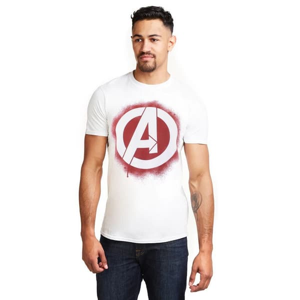 Avengers Stencil Logo T-shirt för män, vit, M White M
