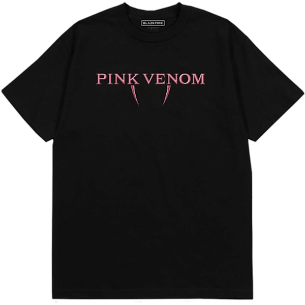 BlackPink Unisex Vuxen Rosa Venom Ryggtryck Bomull Logotyp T-Shir Black M