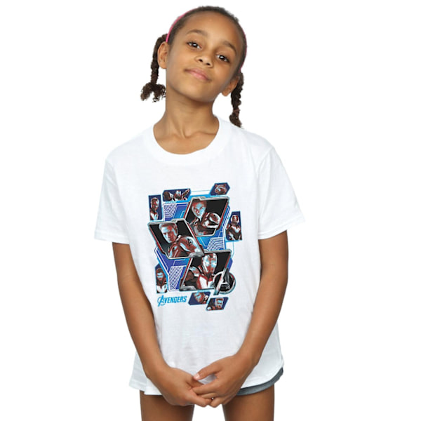 Marvel Girls Avengers Endgame Hero Panels Bomull T-shirt 7-8 år White 7-8 Years