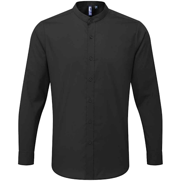 Premier Vuxen Unisex Långärmad Grandad Skjorta XS Svart Black XS