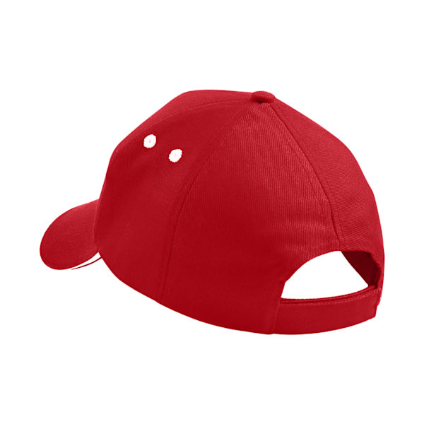 Beechfield 5 Panel Sandwich Peak Baseball Cap One Size Classic Classic Red/White One Size