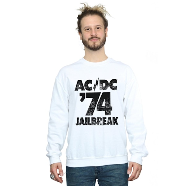 AC/DC Mens Jailbreak 74 Sweatshirt 5XL Vit White 5XL