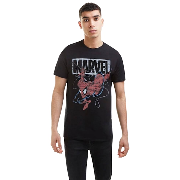 Spider-Man Herr T-shirt 90-talets Spidey Storlek L Svart/Röd/Vit Black/Red/White L