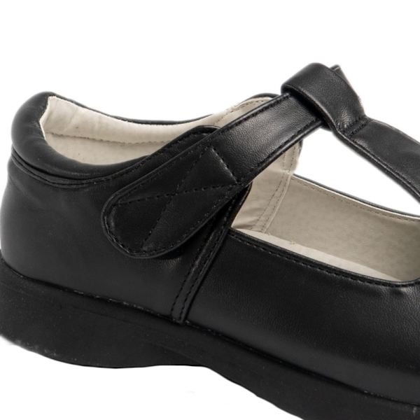 Boulevard flickor kardborre T-bar skor 10 UK svart matt Black Matt 10 UK