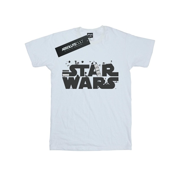 Star Wars Dam/Damer Minimalistisk Logotyp Bomull Pojkvän T-Shir White L