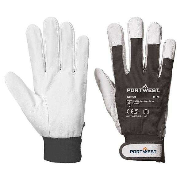 Portwest A250 - Tergsus Getläderhandskar XXL Svart Black XXL