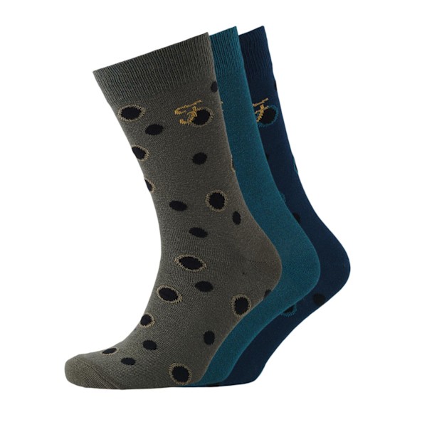 Farah Norton strumpor för män (3-pack) One Size Moss Green/Cornflo Moss Green/Cornflower Blue One Size