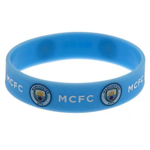 Manchester City FC officiella silikonarmband One Size Sky Blu Sky Blue One Size