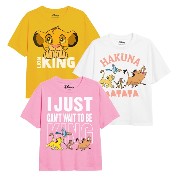 Lejonkungen flickor Simba & Friends T-shirt (3-pack) 3-4 år Yellow/White/Pink 3-4 Years